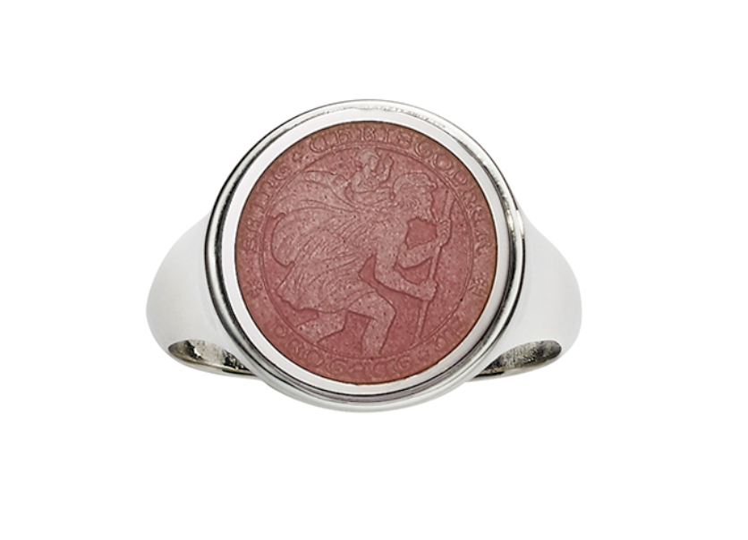 Enamel Medal Signet Ring