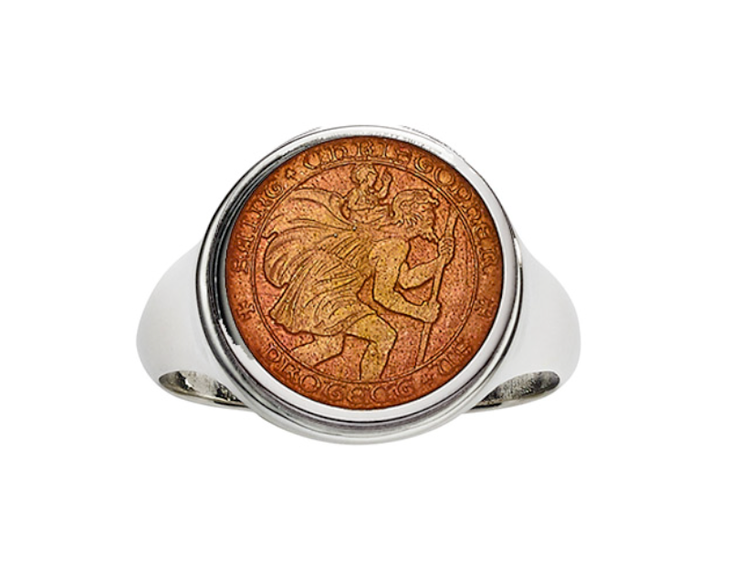Enamel Medal Signet Ring