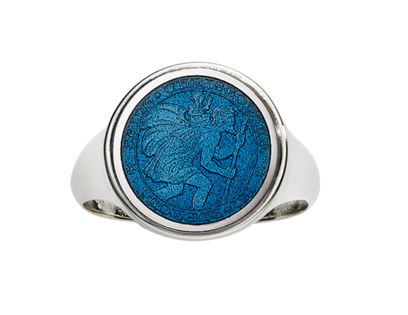Enamel Medal Signet Ring