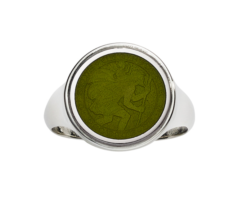 Enamel Medal Signet Ring