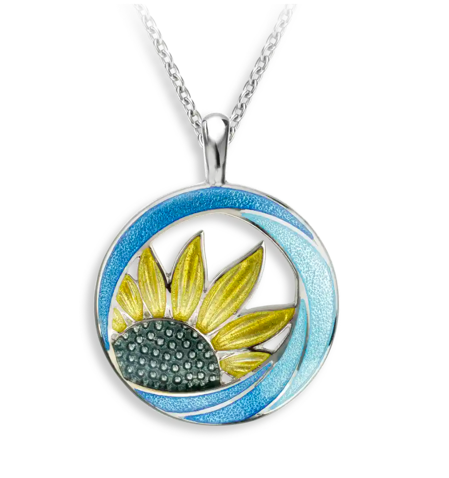Yellow Sunflower Circle Necklace