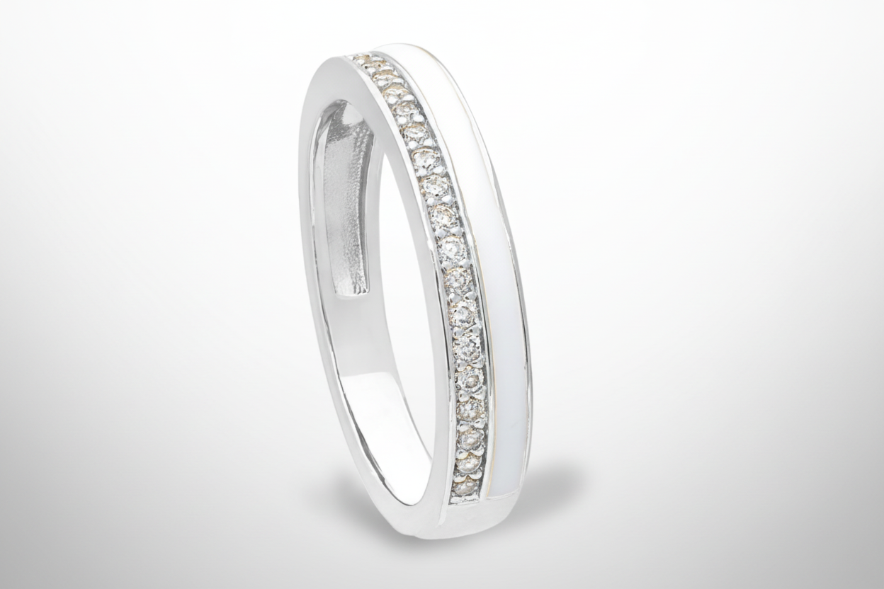 White Enamel Ring