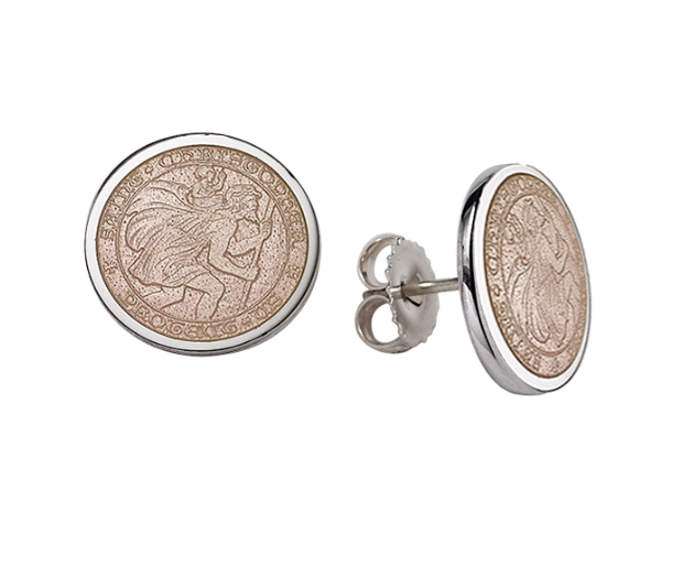 St. Christopher Enamel Post Earrings
