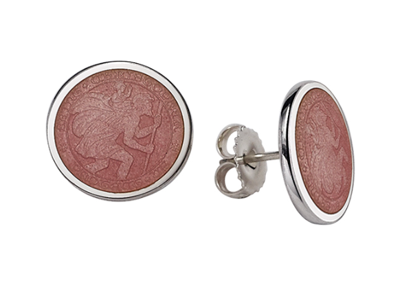 St. Christopher Enamel Post Earrings